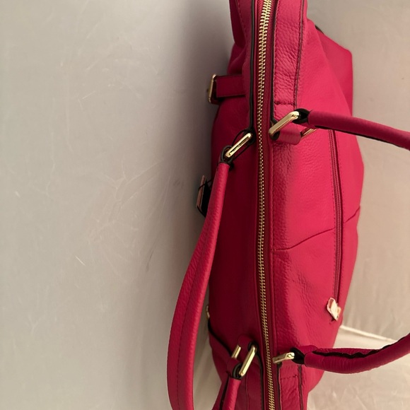 New ORA DELPHINE RED 100% PREMIUM GENUINE LEATHER HANDBAG SHOULDER BAG - Picture 3 of 4